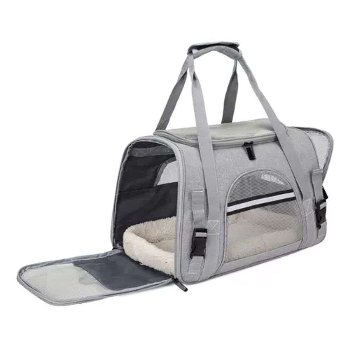 GENERICO - Bolso transportador para mascotas gris