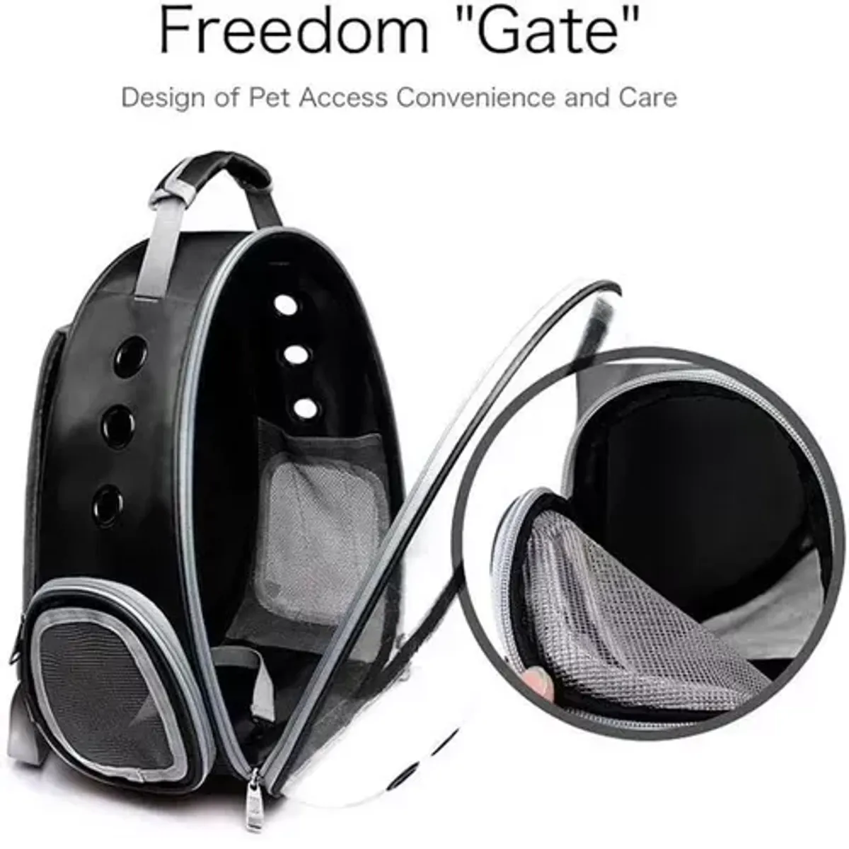 GENERICO - Bolsa viaje para gatos mochila transparente mascotas rosado