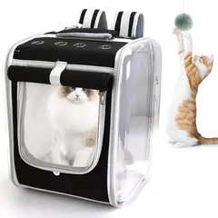 GENERICO - Bolso mochila transporte perros y gatos negro