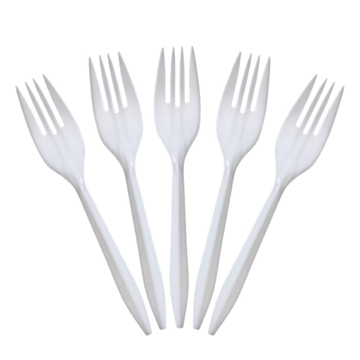 GENERICO - Tenedor Plástico Desechable 100 unidades Cubiertos Blanco