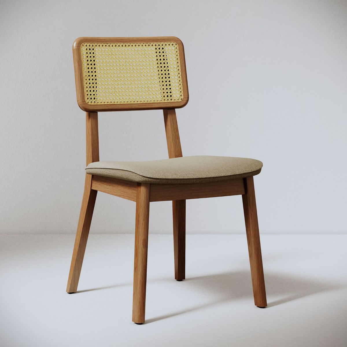 MILK - Silla Comedor Monte Beige y Rattan