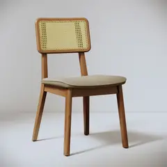 MILK - Silla Comedor Monte Beige y Rattan