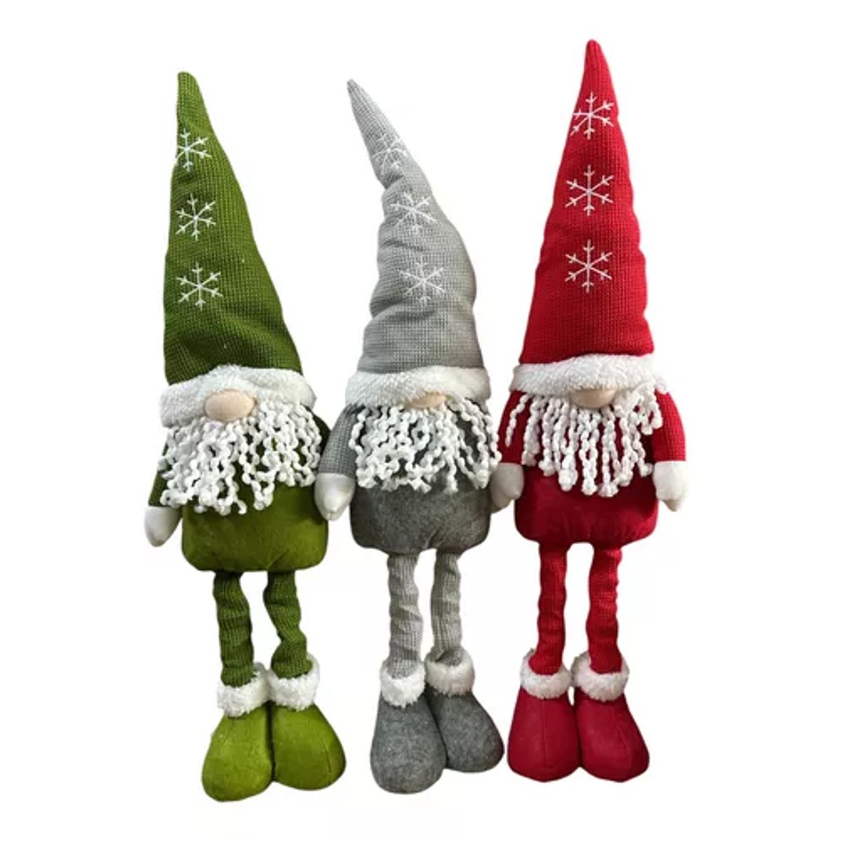 GENERICO - Pack x3 muñecos navideños pata larga pascuero mono nieve multicolor