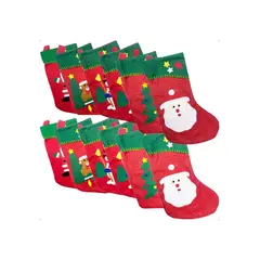 GENERICO - Pack x12 botas de Navidad colgantes para decoración navideña