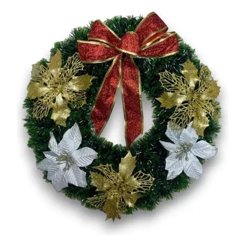 GENERICO - Corona navideña adorno verde para exterior multicolor