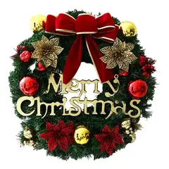 GENERICO - Corona navideña guirnalda de decoración 30 cm multicolor