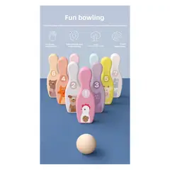 GENERICO - Juego de bolos de madera de gran tamaño para niños Montessori