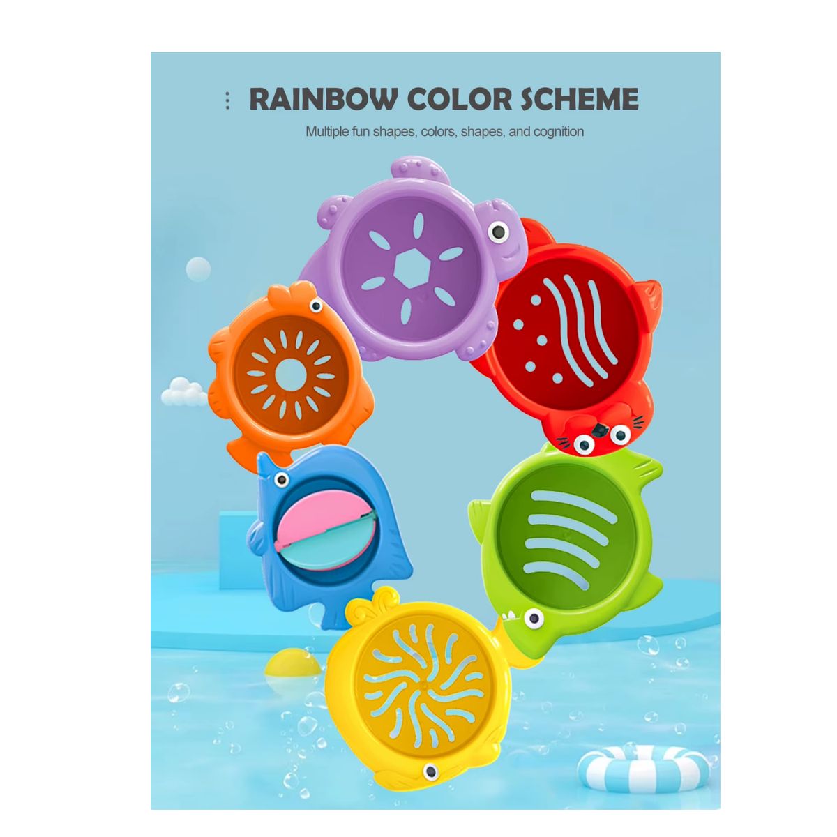 GENERICO - JUEGO APILABLE PARA BAÑO Y LA PLAYA