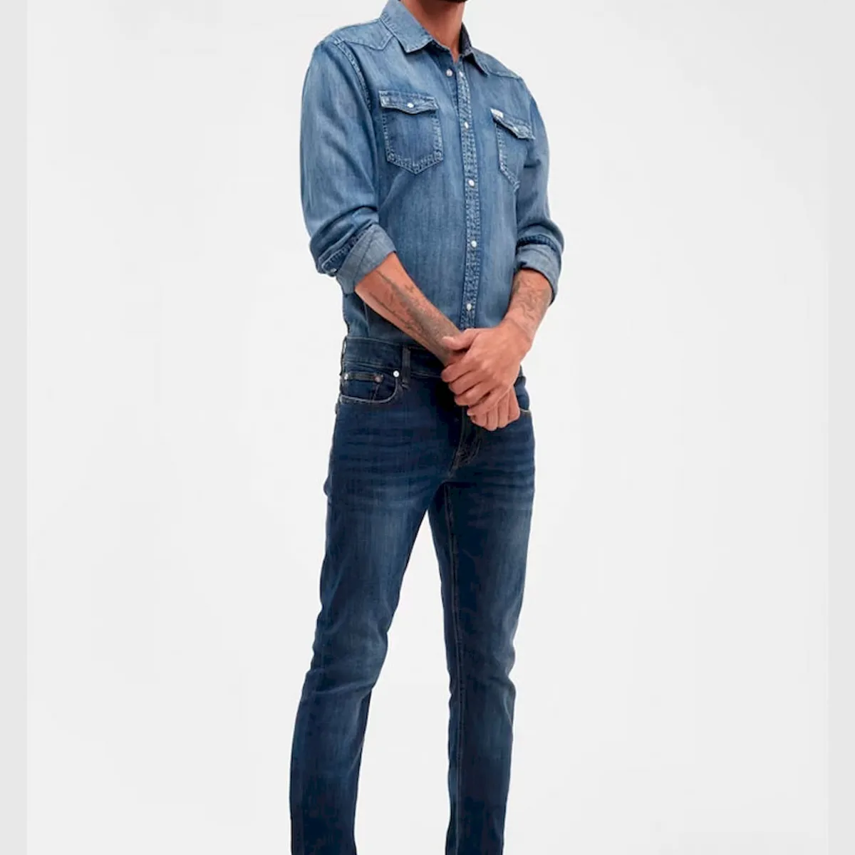GUESS - Jeans Skinny Basic Azul Hombre Guess