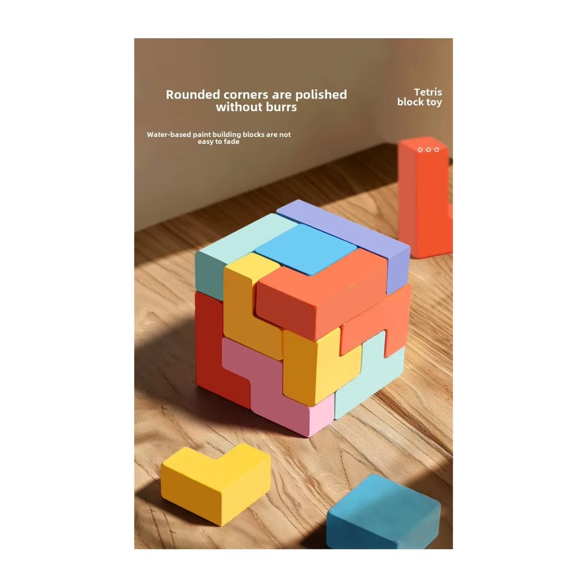 GENERICO - Bloques de construcción de madera tridimensionales 3D Montessori