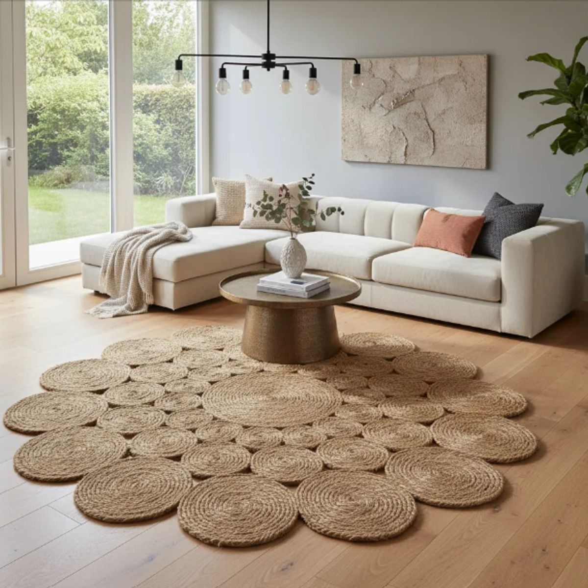 GENERICO - Alfombra Redonda Yute Natural Mercurio 120cm Casa Cuore