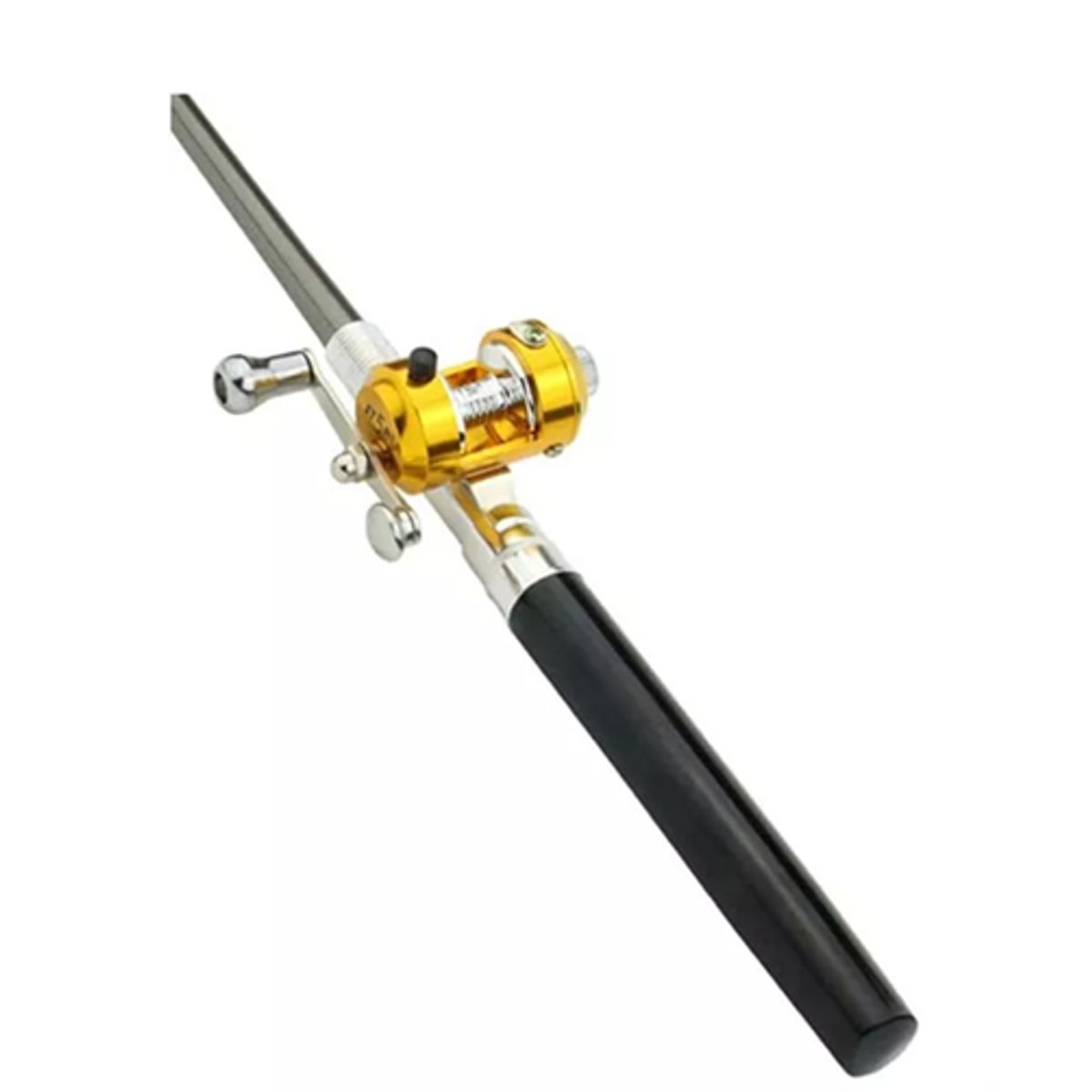 GENERICO - Kit de caña de pescar telescópicas mini forma de bolígrafo negro