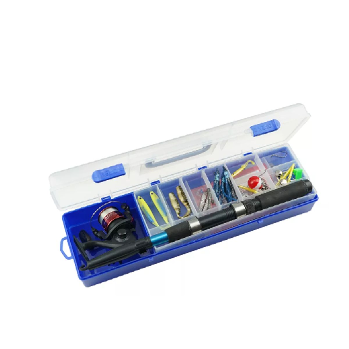 GENERICO - Set o kit de caña de pescar telescópica con accesorios y bolso