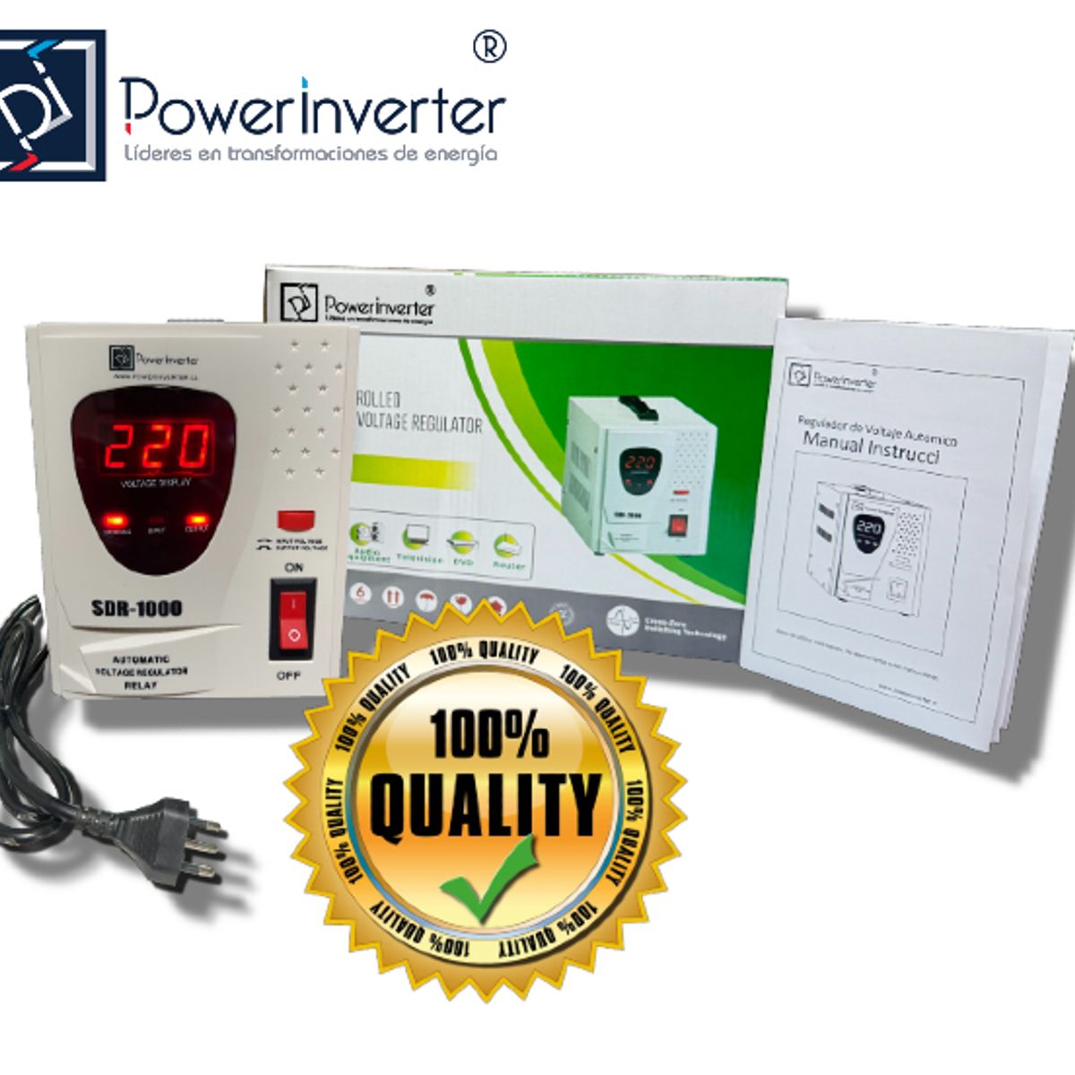 GENERICO - Regulador Estabilizador De Voltaje 1000w Lcd Rele Monofásico 220vac