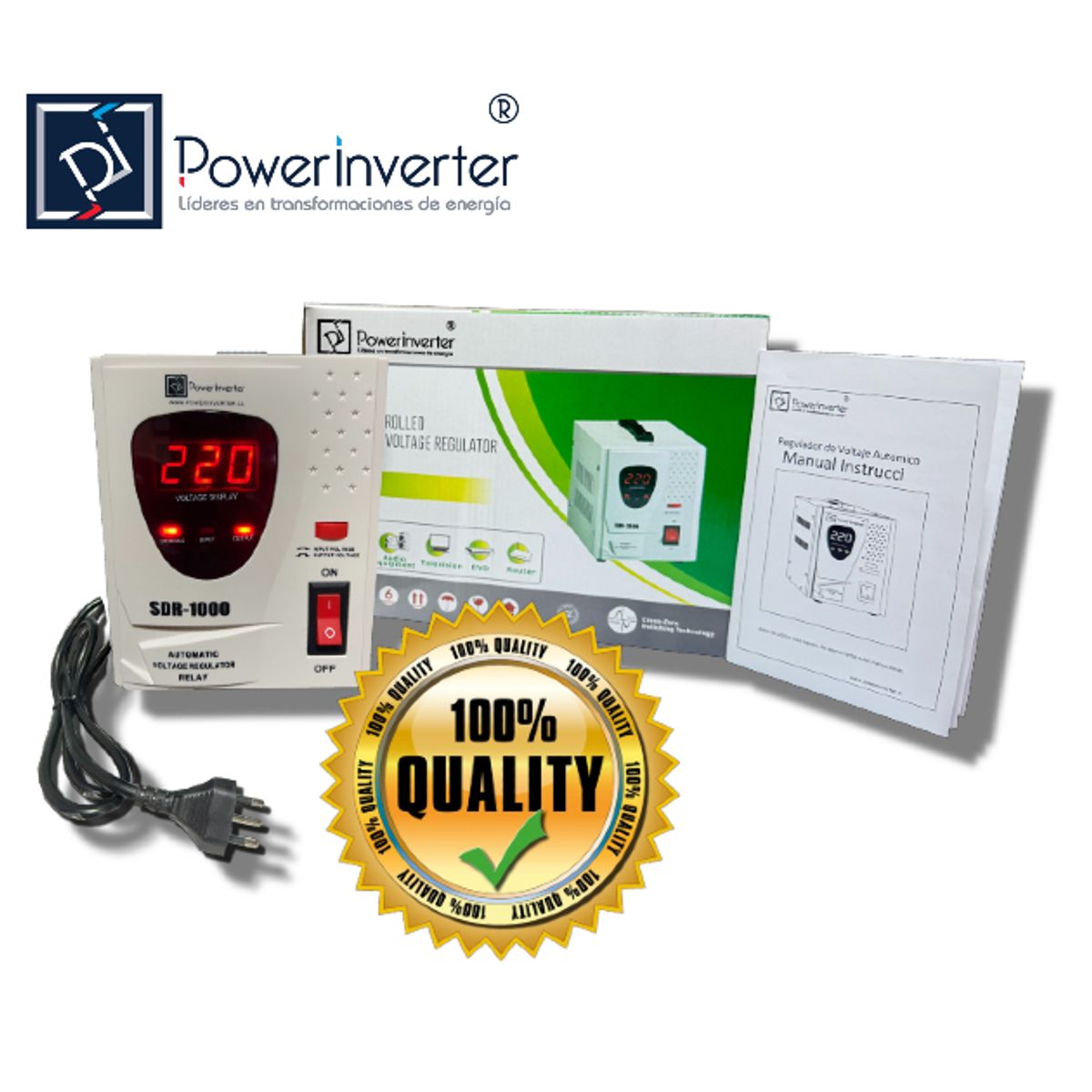 GENERICO - Regulador Estabilizador De Voltaje 1000w Lcd Rele Monofásico 220vac