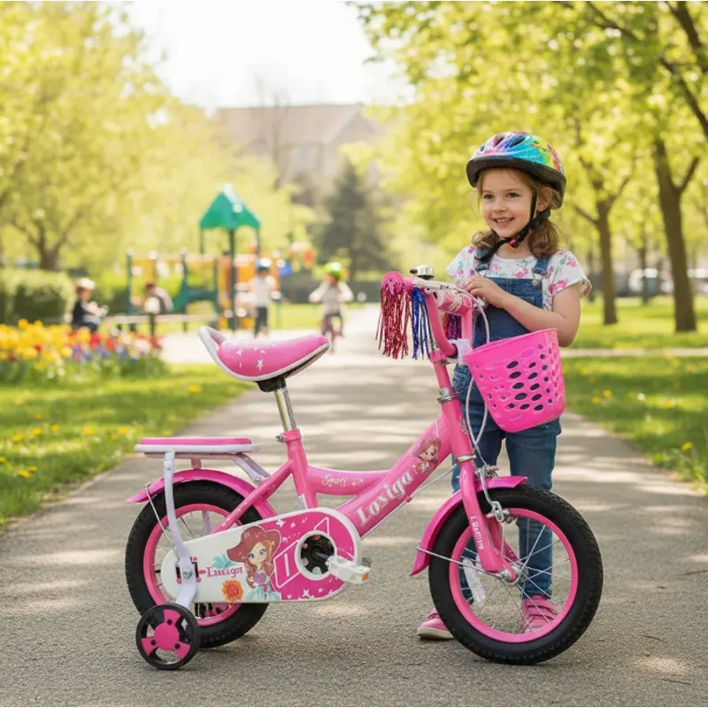 GENERICO - Bicicleta Infantil con Ruedas de Seguridad Aro 12 Fucsia