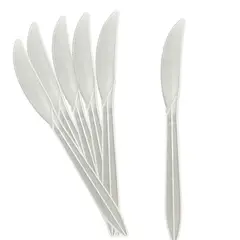GENERICO - Cuchillo Plástico 100 Unidades Cubiertos Desechables