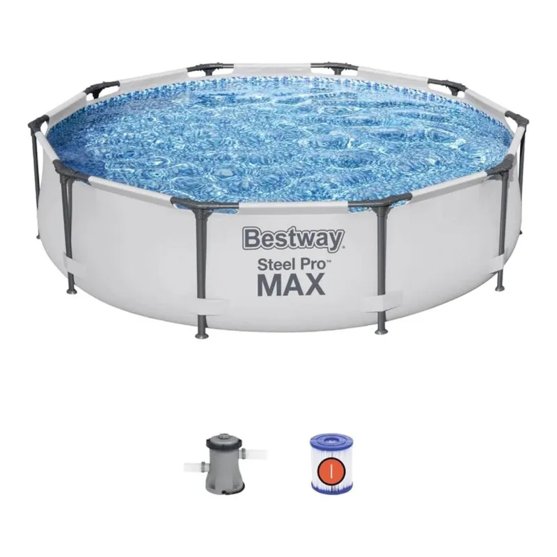 BESTWAY - SET PISCINA BESTWAY REDONDA STEEL PRO MAX CON FILTRO 305MX76CM