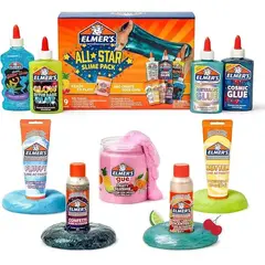 GENERICO - Kit Elmers slime estrellas de colección all stars x 9 piezas