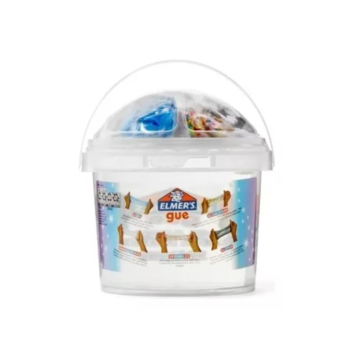 GENERICO - Kit-slime listo para usar Elmers balde 141 L con 5 toppings