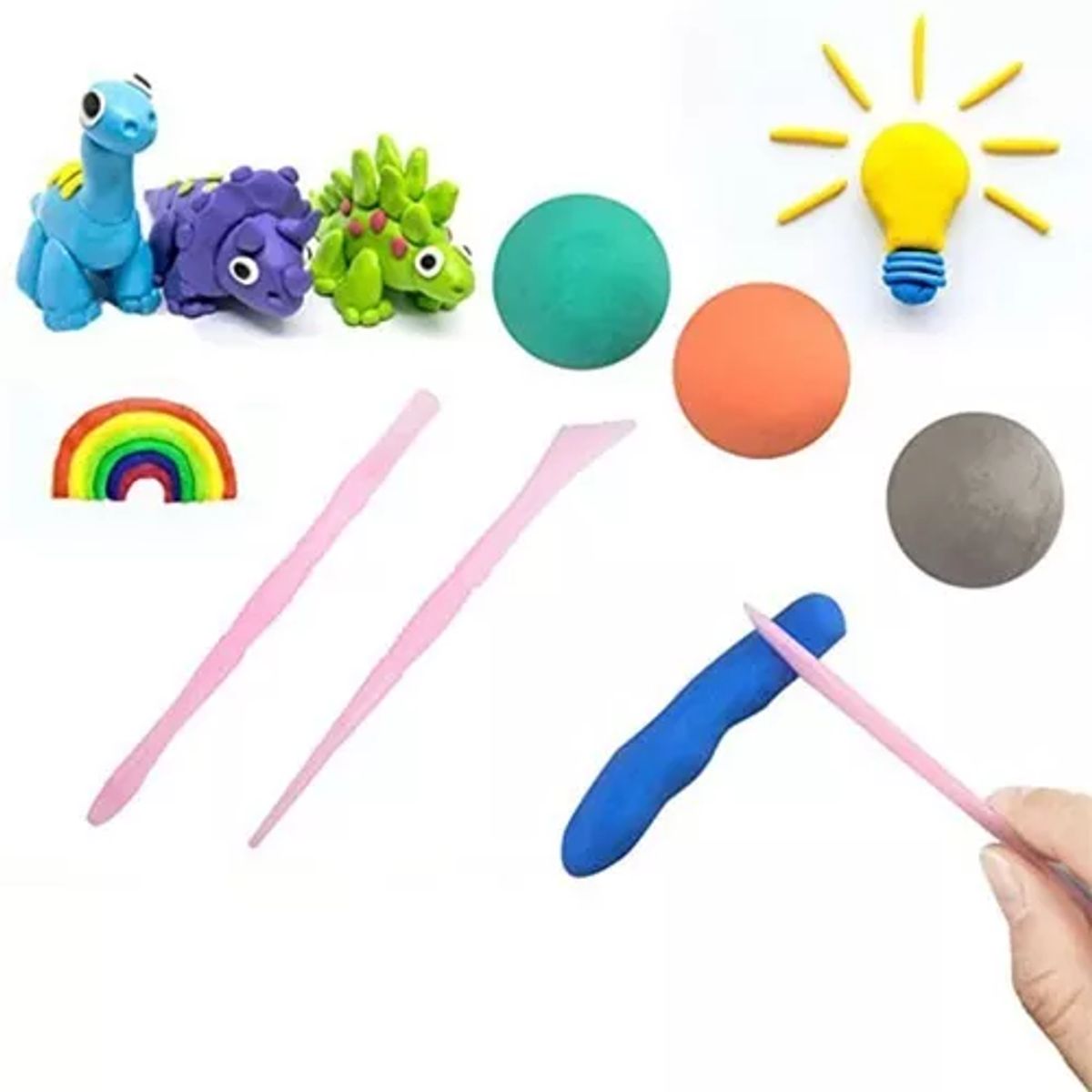 GENERICO - Arcilla mágica 24 colores + manual Magic Clay + herramientas