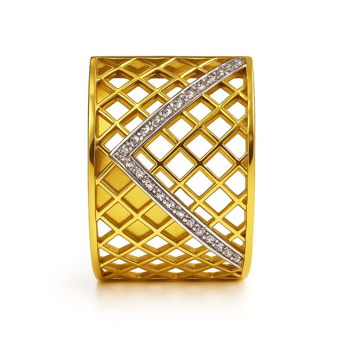 JB JOYAS BARON - Anillo Oro 18kt Bicolor Calado