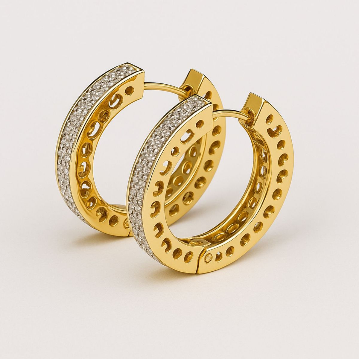 JB JOYAS BARON - Aros Oro 18kt  Argolla Bicolor