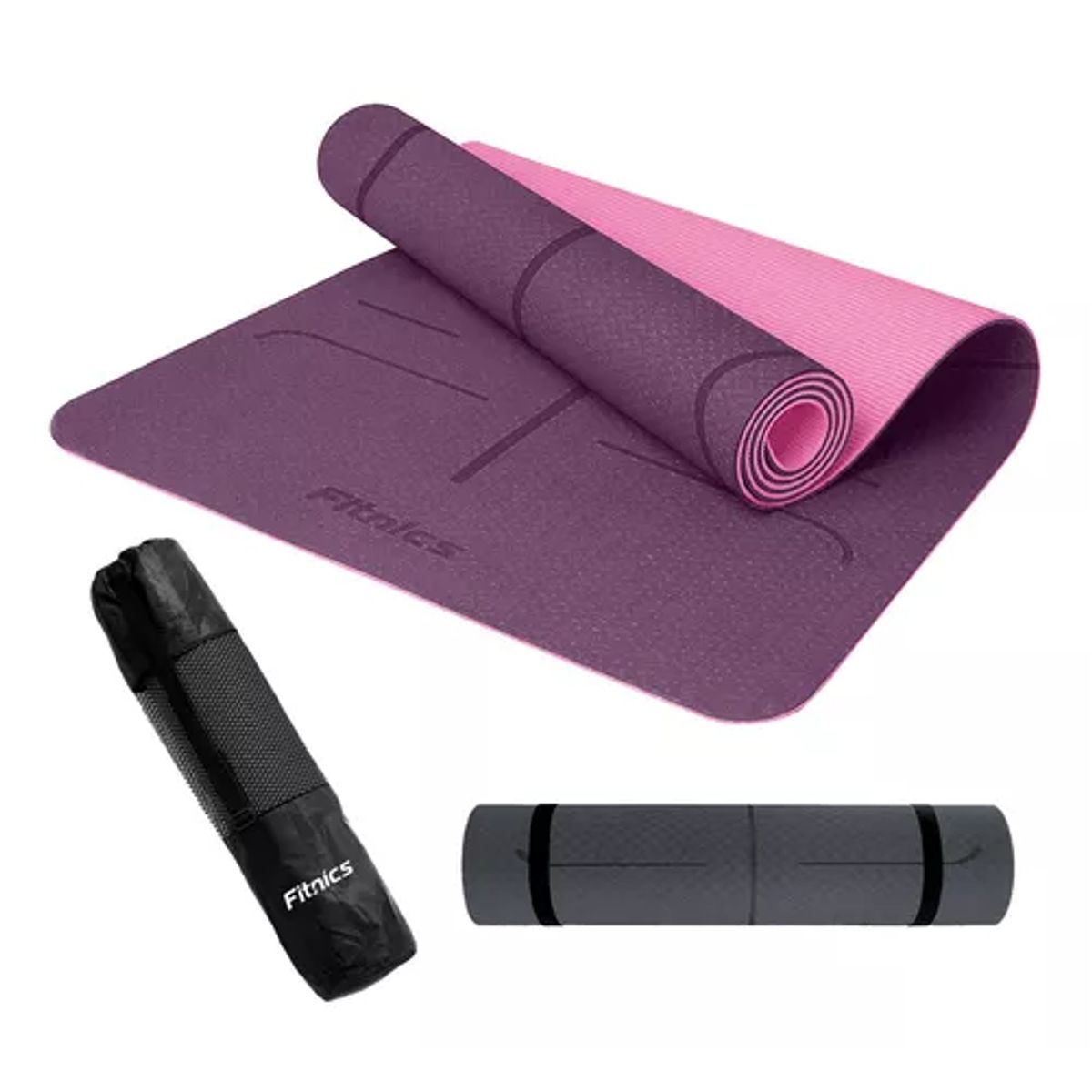 GENERICO - Mat de yoga 10 mm extra grueso largo color negro