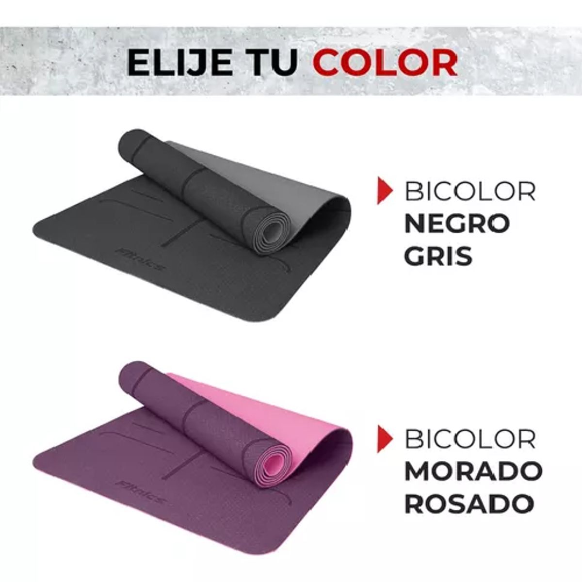 GENERICO - Mat de yoga 10 mm extra grueso largo color negro