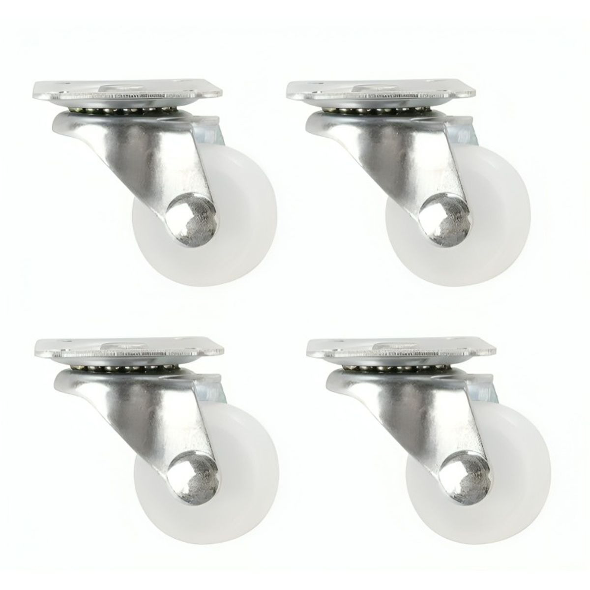 GENERICO - Pack 4 Ruedas Giratorias Sin Freno 2 Pulgadas