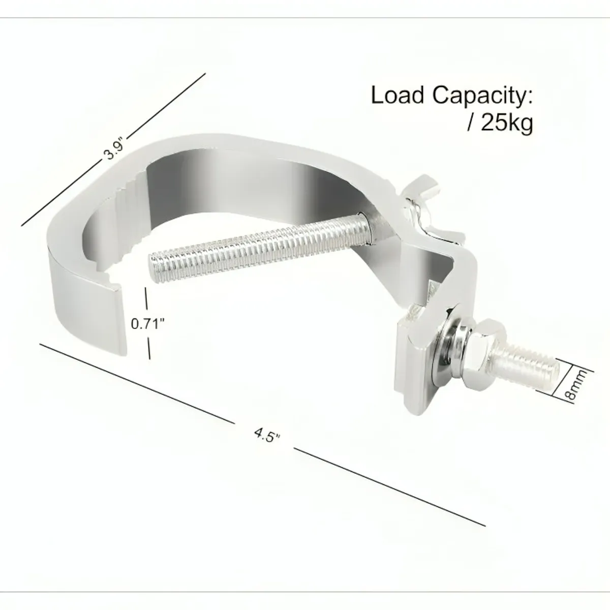 GENERICO - Clamp Soporte Abrazadera De Aluminio Para Ilumincacion