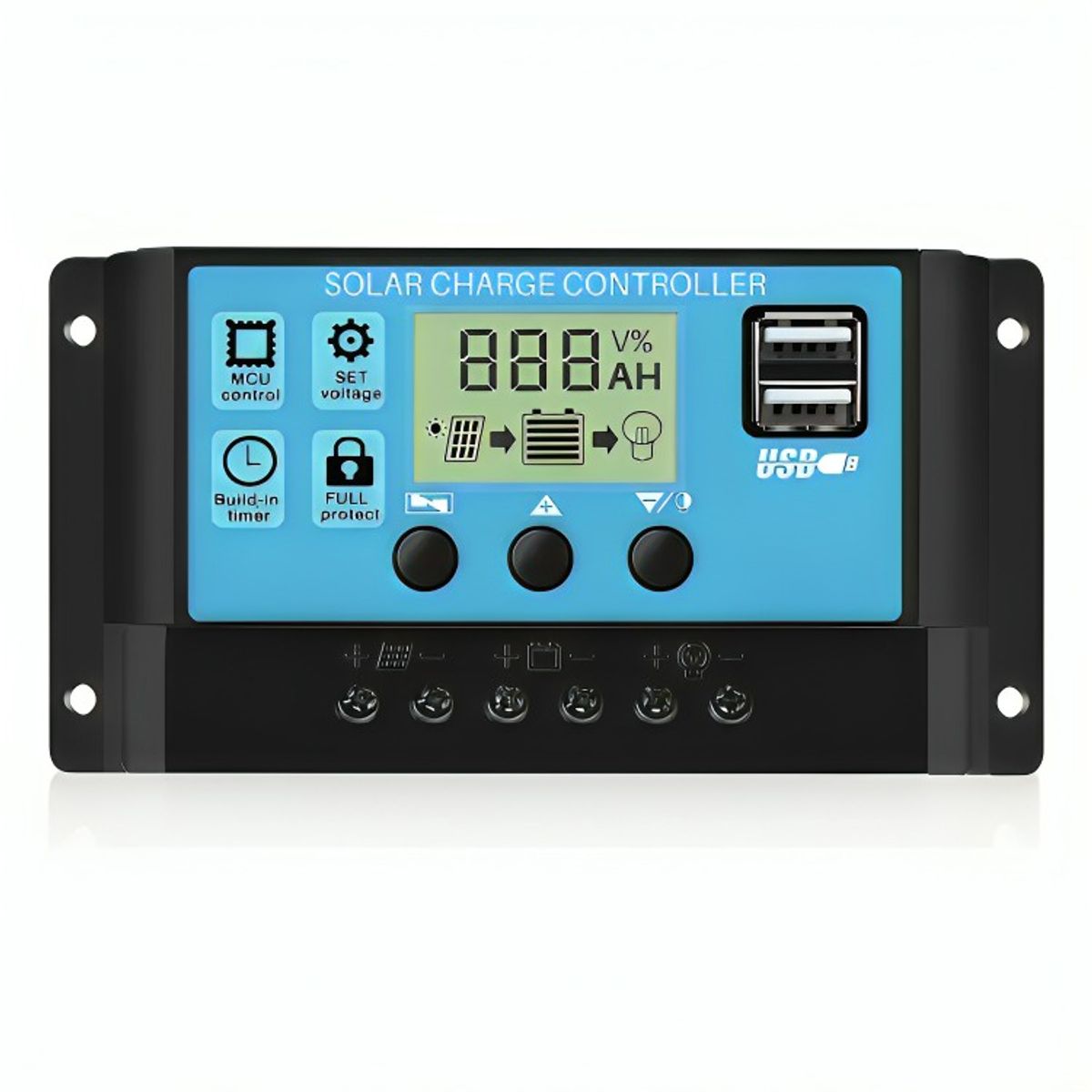 GENERICO - Regulador De Carga Solar Digital 12v 24v 30a 2usb