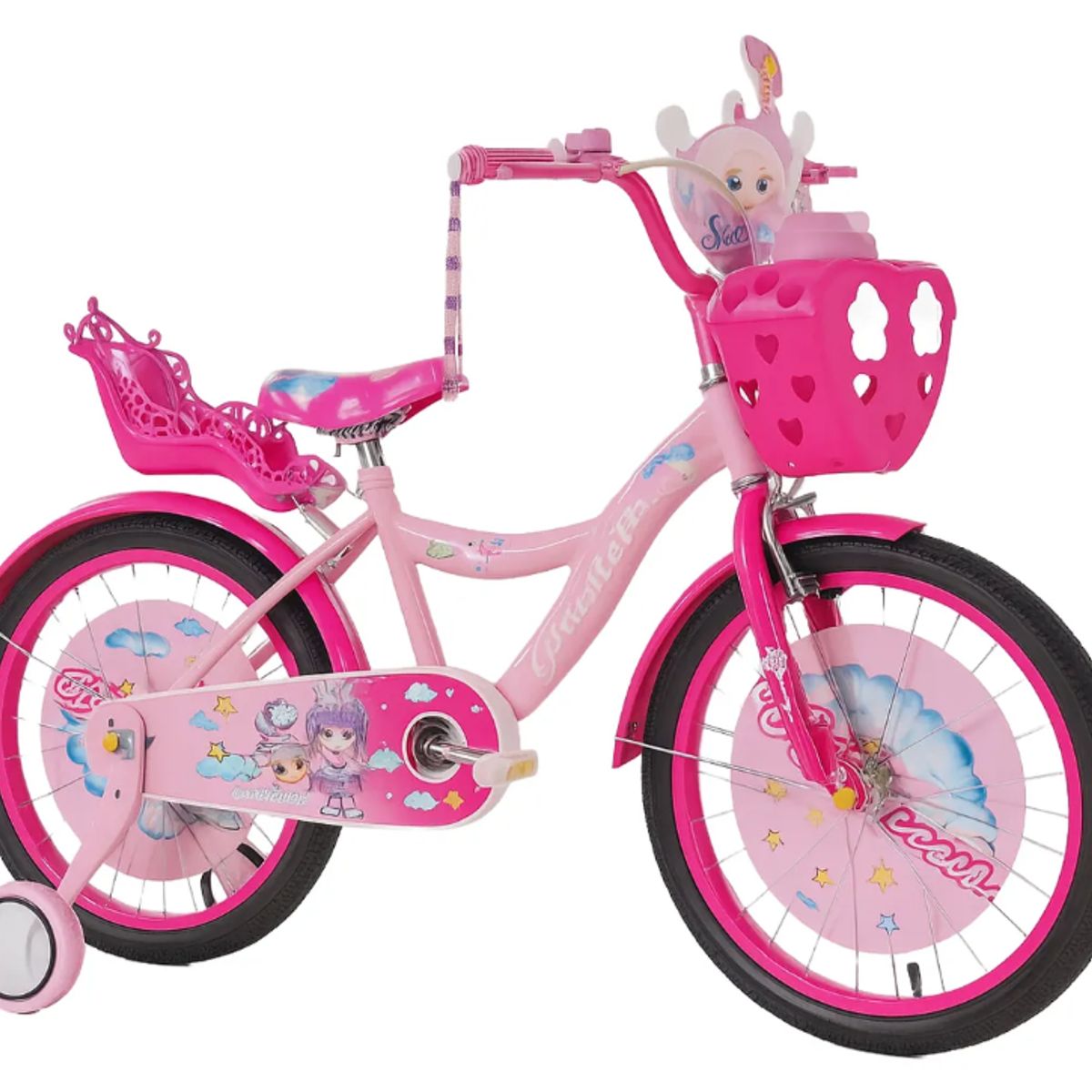 GENERICO - Bicicleta Infantil con Ruedas de Seguridad Aro 20 Fucsia