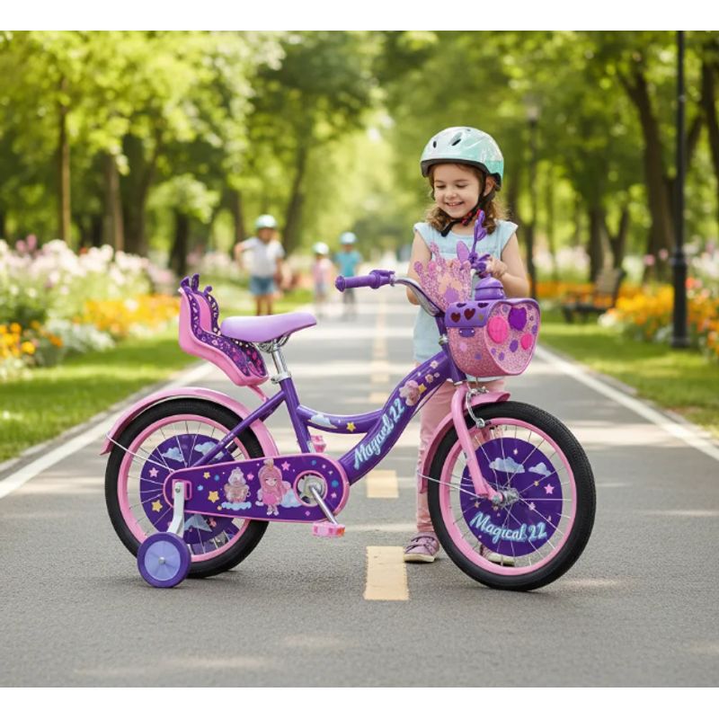 GENERICO - Bicicleta Infantil con Ruedas de Seguridad Aro 20 Morado