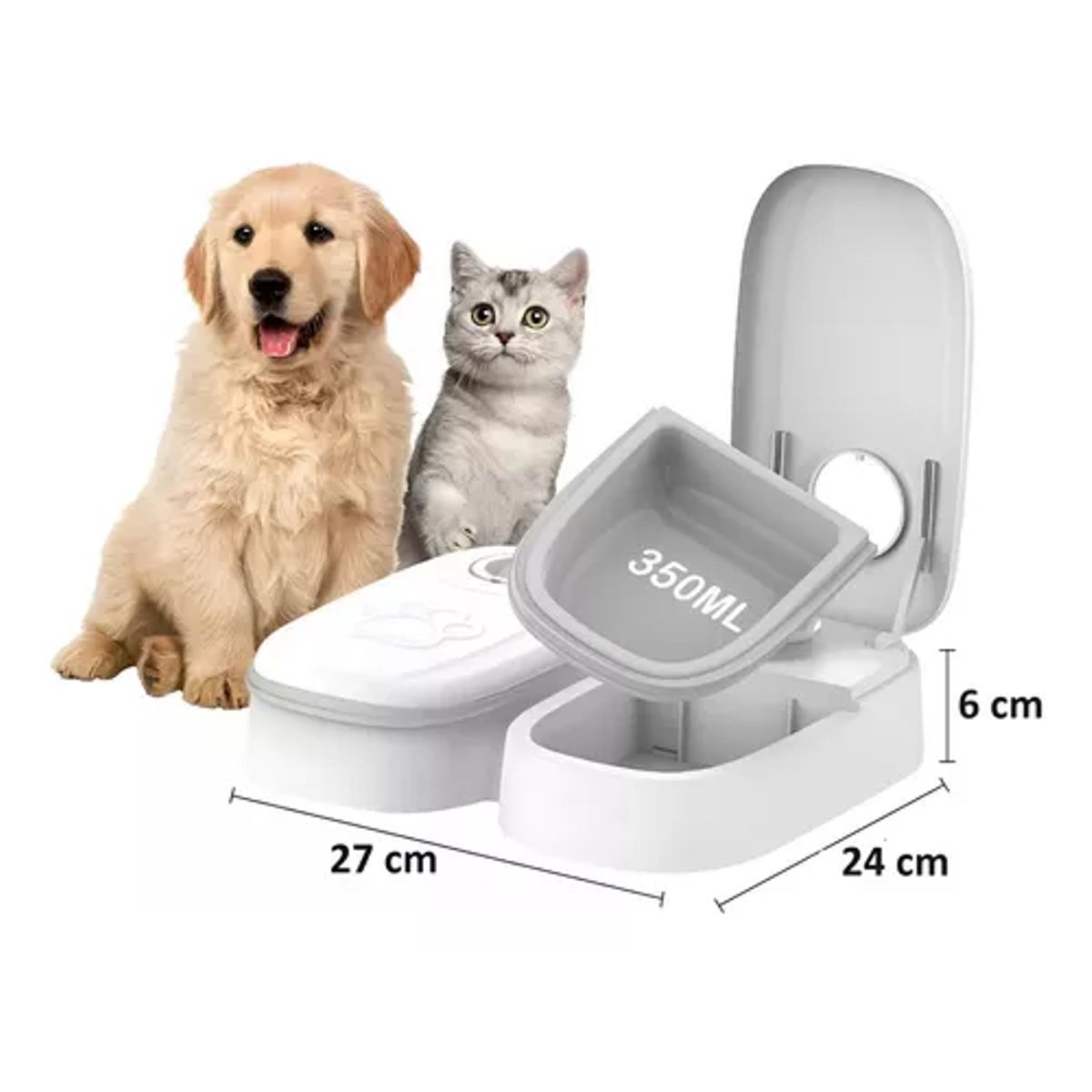 GENERICO - Dispensador automático de comida Roro comedero doble rosa