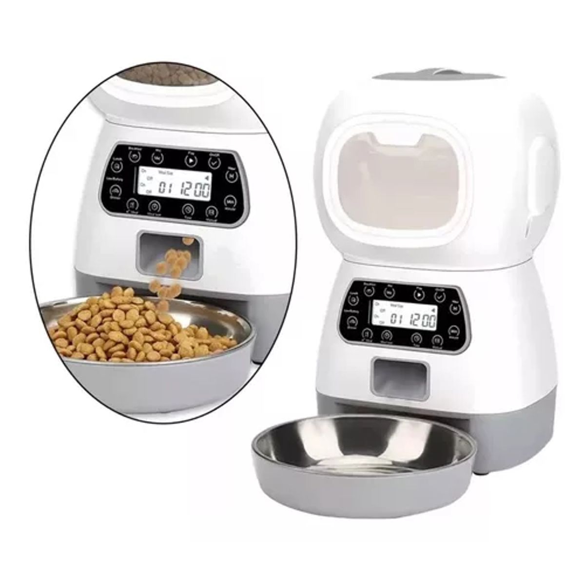 GENERICO - Dispensador automático alimento para mascotas color blanco