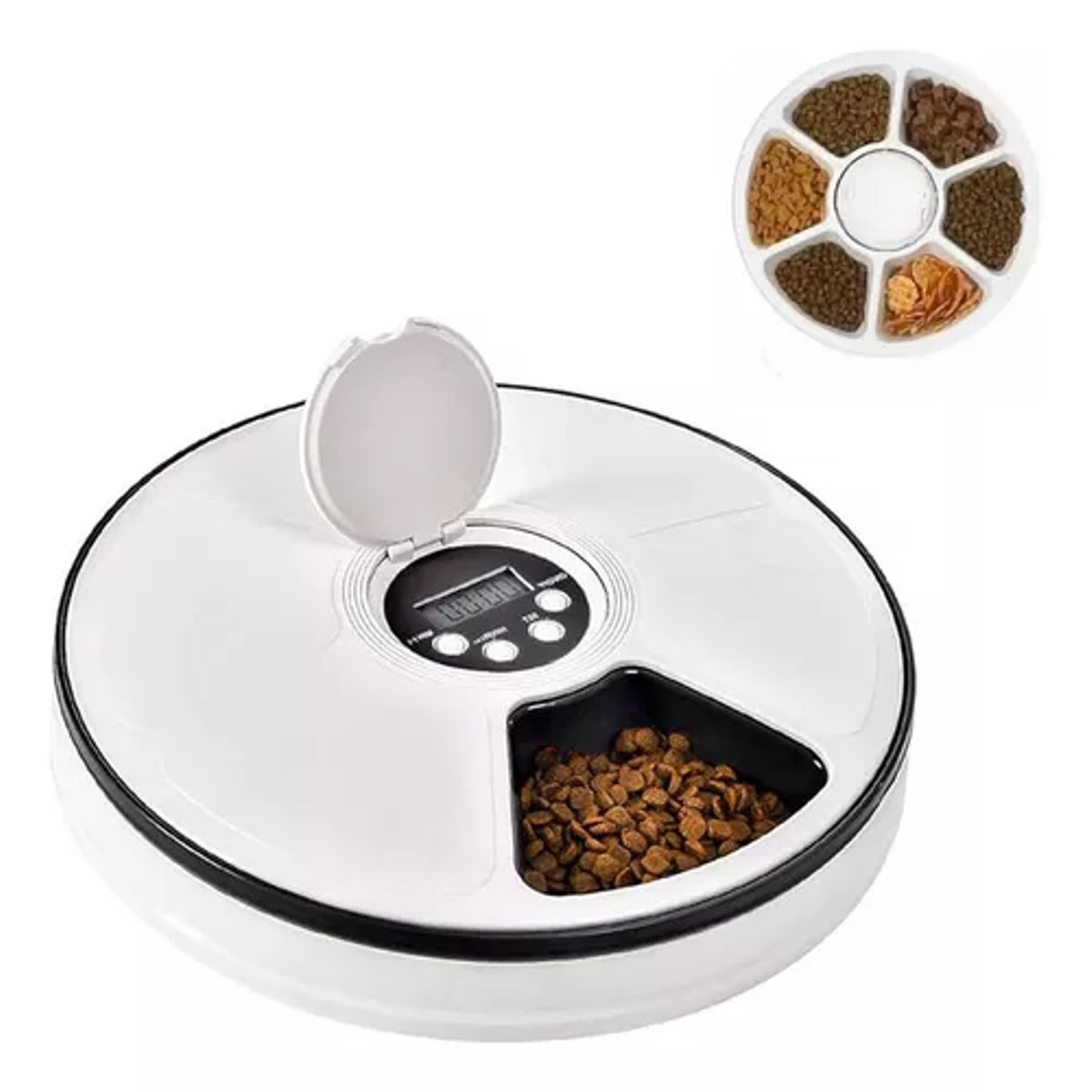GENERICO - Dispensador automático alimento para perros y gatos blanco