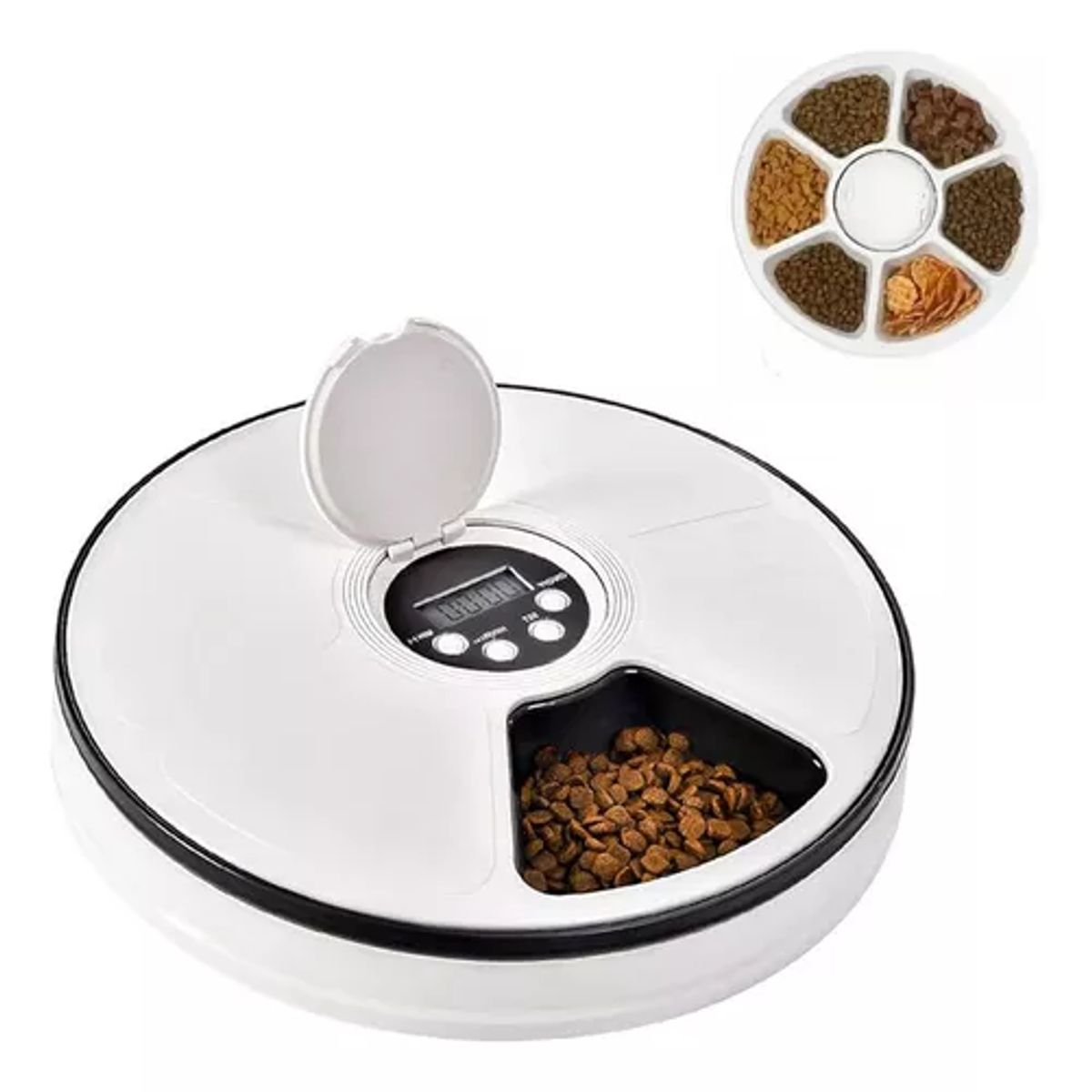 GENERICO - Dispensador automático alimento para perros y gatos blanco