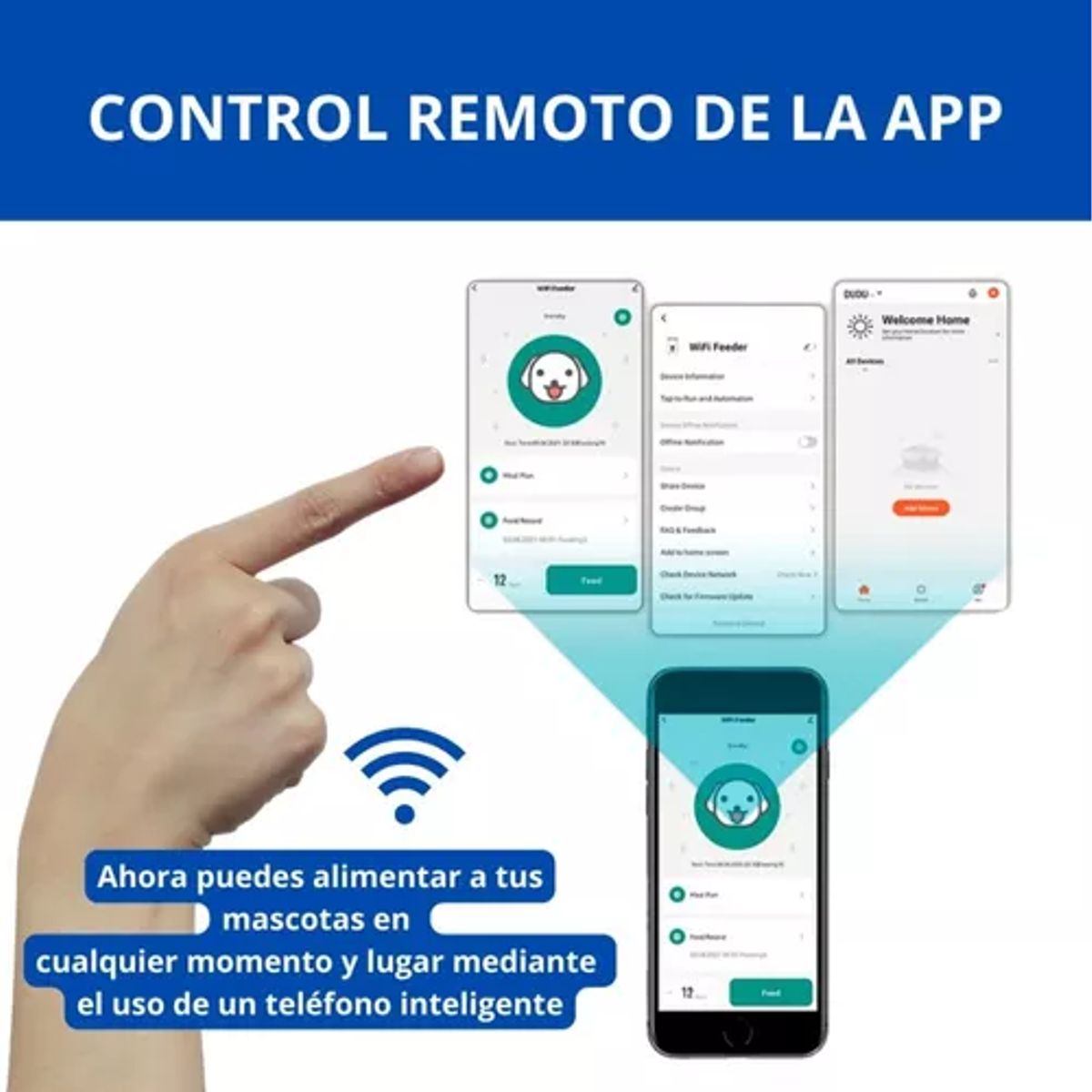 GENERICO - Dispensador automático alimentos para mascotas doble robot