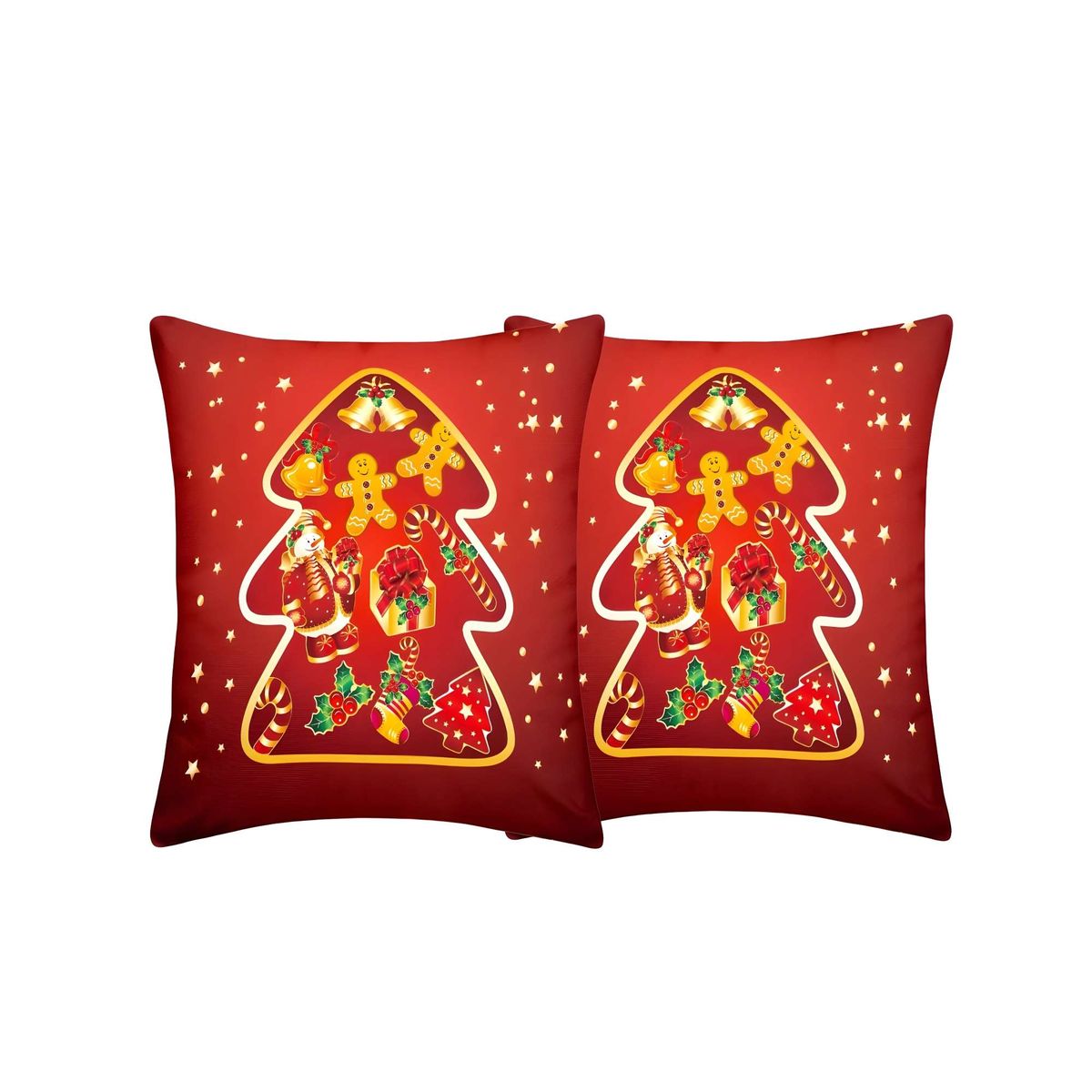 GENERICO - SET DE 2 FUNDAS DE COJINES DE NAVIDAD 45X45 CM A01