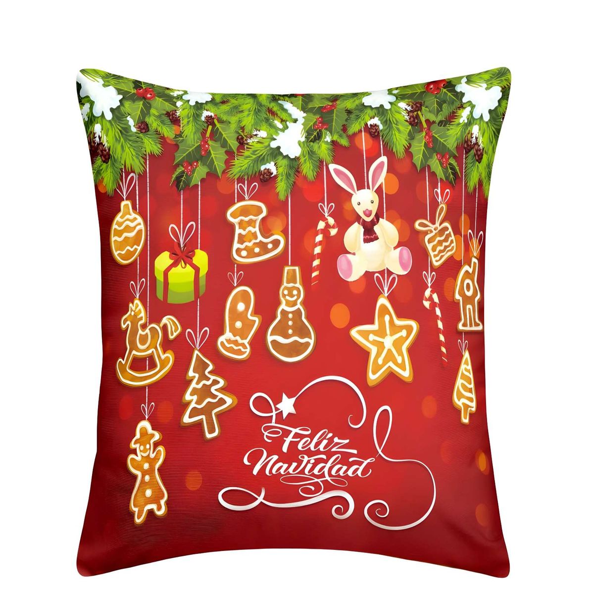 GENERICO - SET DE 4 FUNDAS DE COJINES DE NAVIDAD 45X45 CM A02