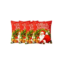 GENERICO - SET DE 4 FUNDAS DE COJINES DE NAVIDAD 45X45 CM A07