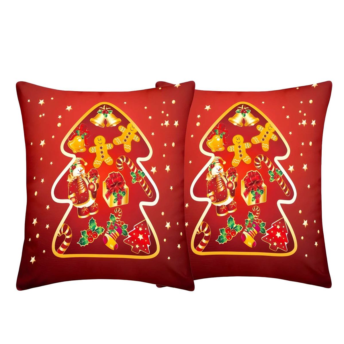 GENERICO - PACK DE 2 FUNDAS DE COJINES DE NAVIDAD 45X45 CM A01