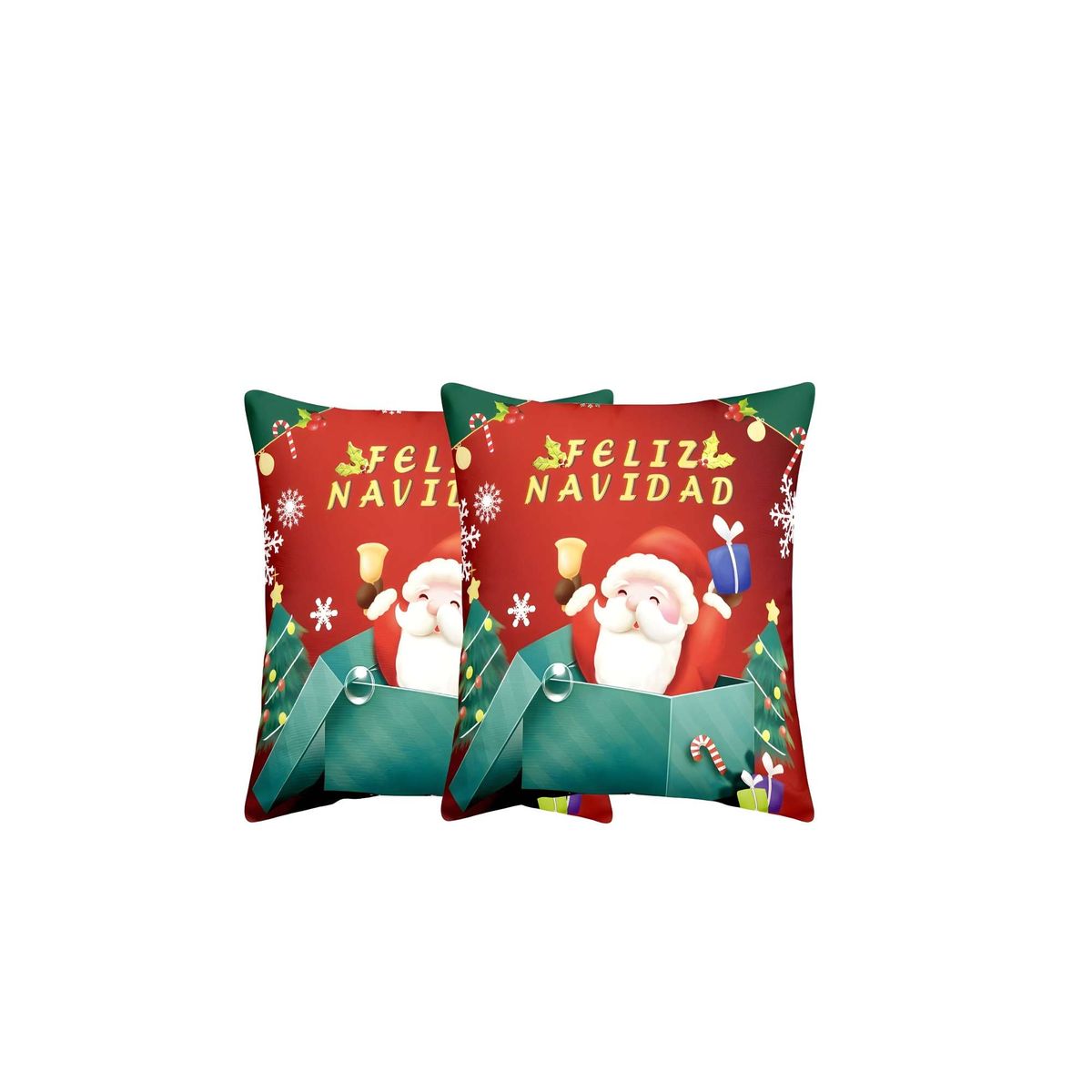 GENERICO - PACK DE 2 FUNDAS DE COJINES DE NAVIDAD 45X45 CM A08