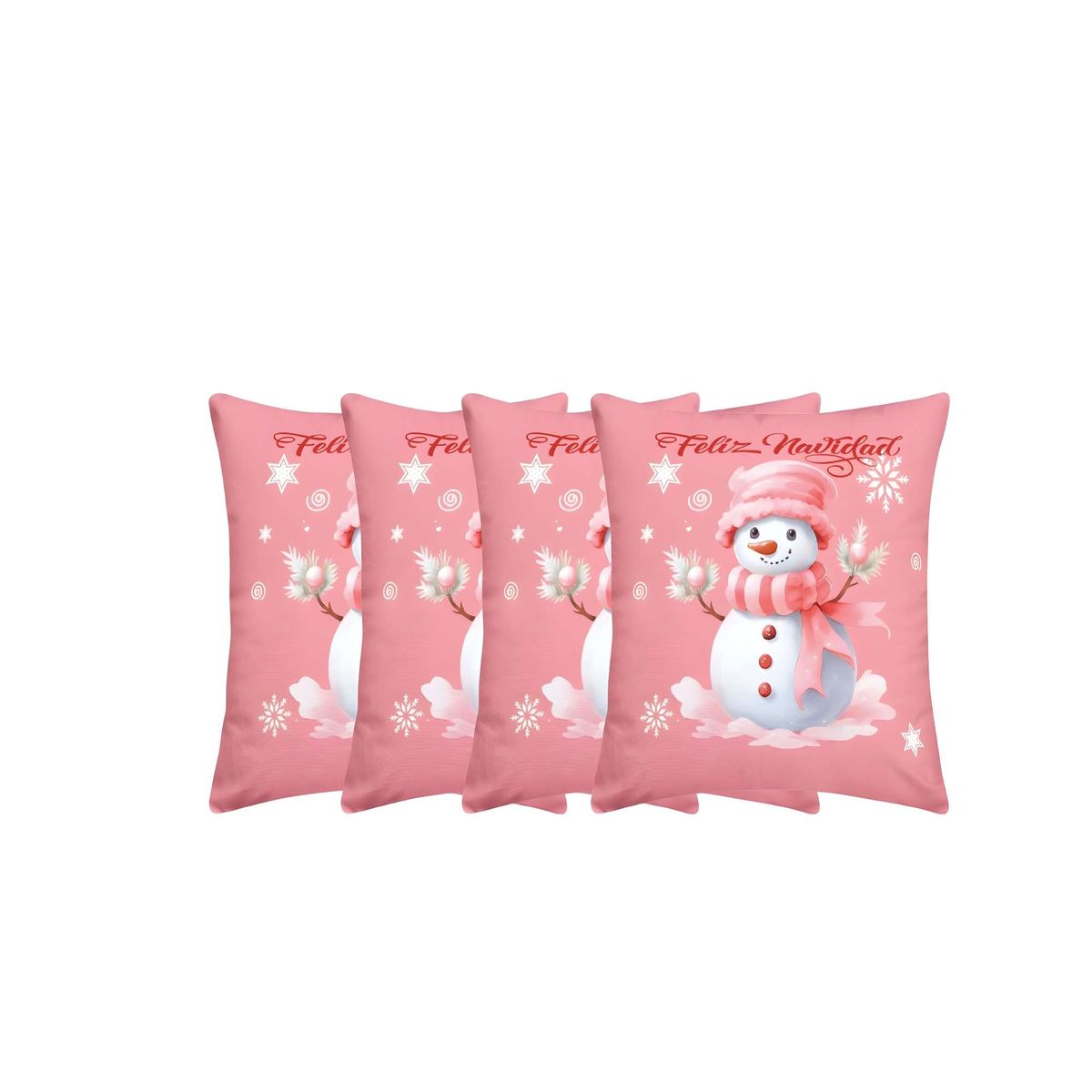 GENERICO - PACK DE 4 FUNDAS DE COJINES DE NAVIDAD 45X45 CM A09