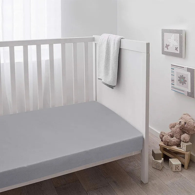GENERICO - Set 2 sábanas bajeras jersey algodón para cuna GRIS