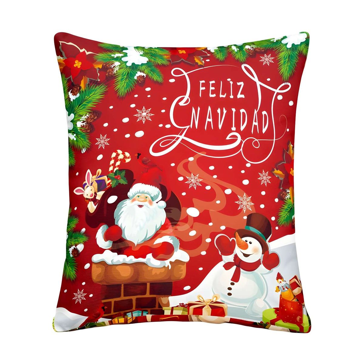 GENERICO - SET DE 2 FUNDAS DE COJINES CON DISEÑO NAVIDEÑO 45X45 CM A06