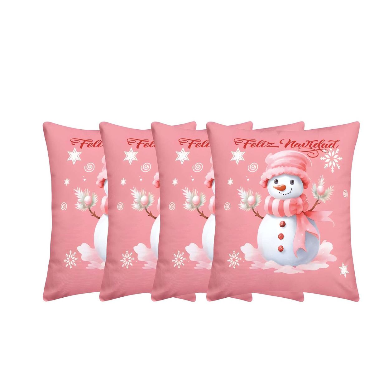 GENERICO - SET DE 4 FUNDAS DE COJINES CON DISEÑO NAVIDEÑO 45X45 CM A09