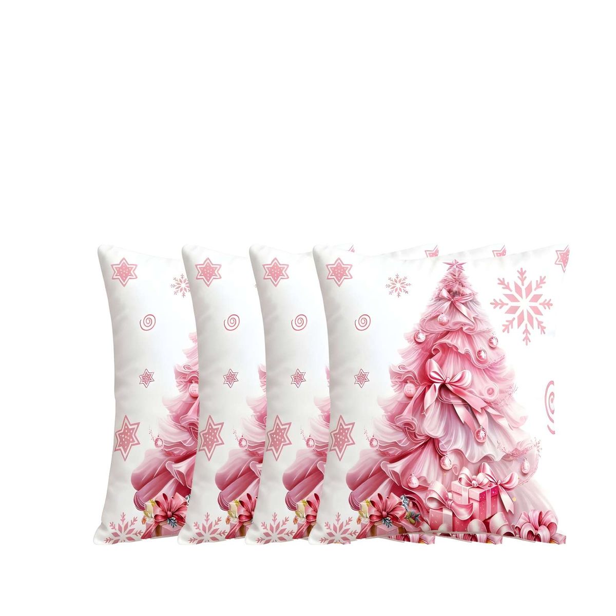 GENERICO - SET DE 4 FUNDAS DE COJINES CON DISEÑO NAVIDEÑO 45X45 CM A12