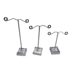 GENERICO - Pack de 3 Porta Aros Metálico con Base Acrílica Gms